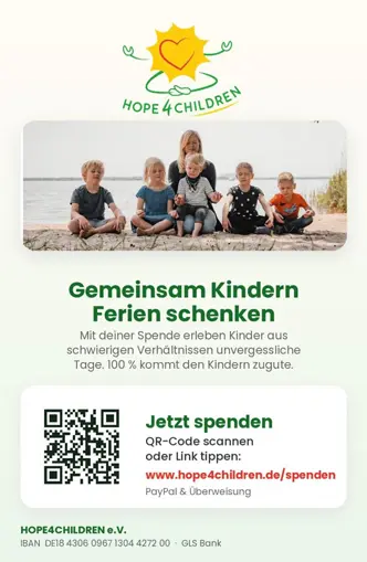 Hope4Children – Jetzt spenden und Kindern gemeinsam Ferien schenken